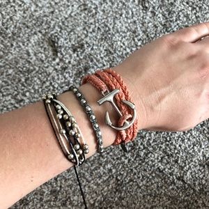 Pura Vida Silver Anchor Set. Bundle to save!